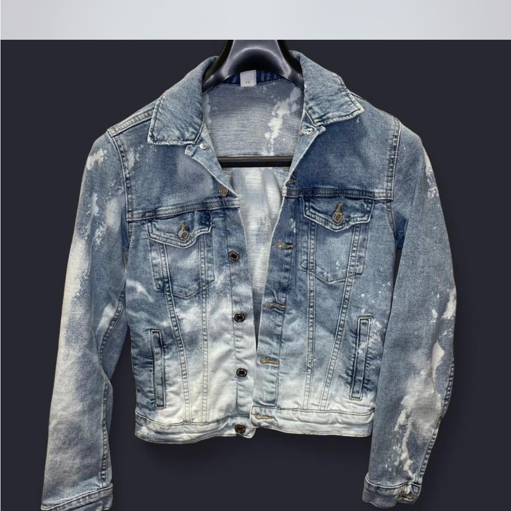 &Denim Custom Bleached And Printed Jacket